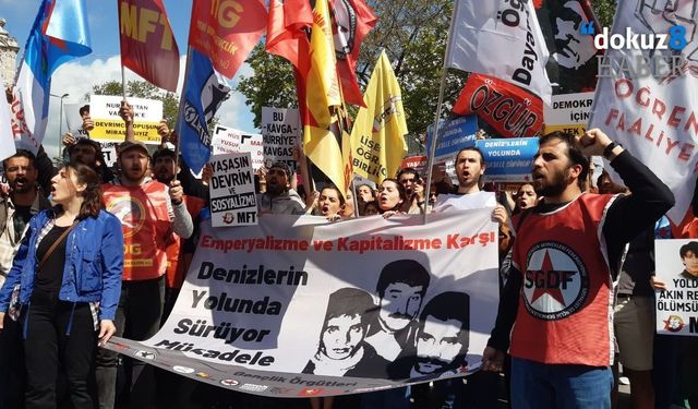 Gençlik örgütleri Dolmabahçe’ye yürüdü: “Kavgalarını mücadelemizde yaşatıyoruz”