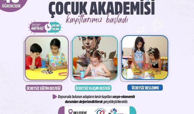 Çerkezköy Belediyesi çocuk akademisi kayıtları başladı