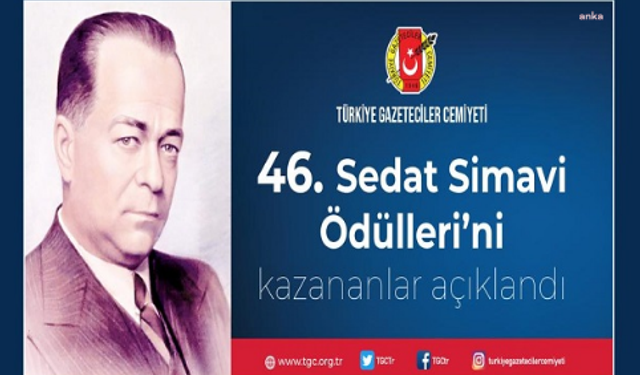 Türkiye Gazeteciler Cemiyeti, 46'ıncı Sedat Simavi ödülleri açıklandı: Gazetecilik ödülü Murat Ağırel'e gitti