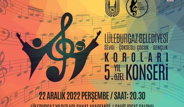 Lüleburgaz Belediyesi çoksesli korolardan '5. Yıl Özel Konseri'