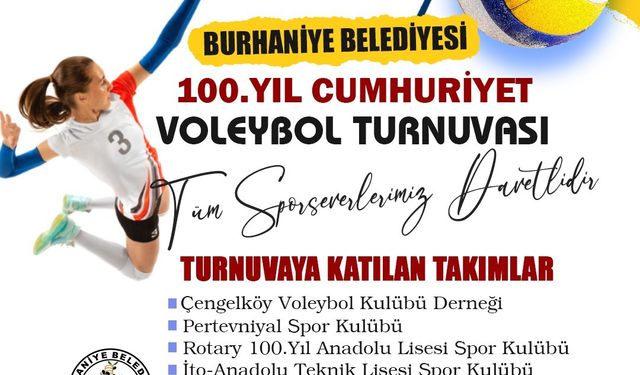 Burhaniye Belediyesi ‘100. Yıl Cumhuriyet Voleybol Turnuvası’ düzenliyor