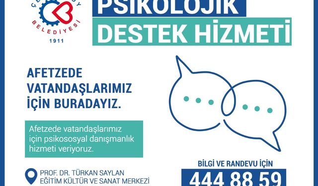 Çerkezköy Belediyesi'nden depremzedelere yönelik 'Psikolojik Danışmanlık Hizmeti'