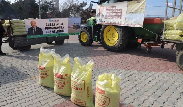 Tekirdağ Büyükşehir Belediyesi ‘Mera Islah Projesi’ kapsamında 77 ton gübre dağıttı
