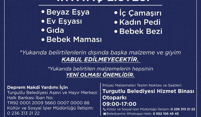 Turgutlu’da kente gelen depremzedeler için yardım kampanyası başlatıldı