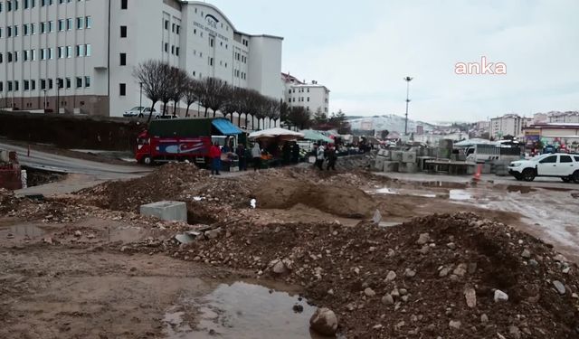 Yozgat Açık Pazar esnafından çamur isyanı