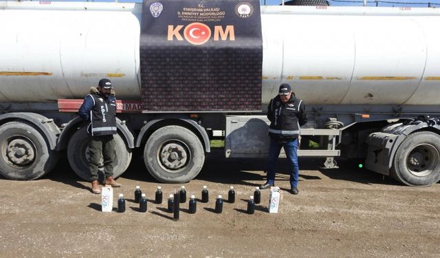 Eskişehir'de durdurulan tankerde 19 bin 683 litre kaçak akaryakıt ele geçirildi