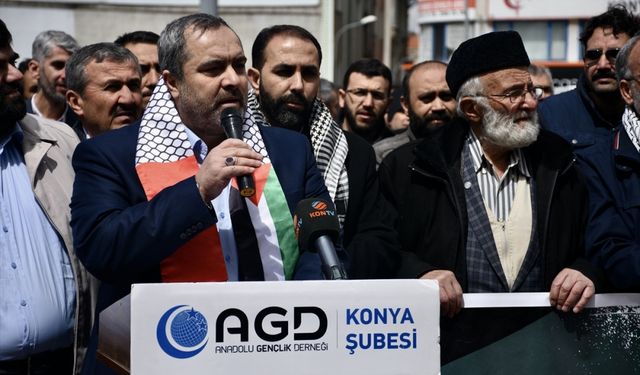 Konya'da İsrail’in Gazze Şeridi’ne yönelik saldırılarına tepki