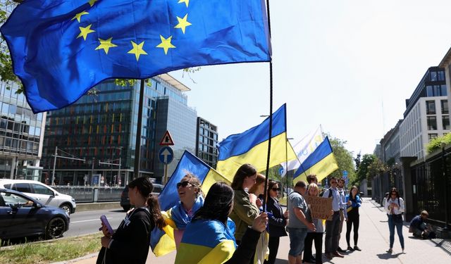 Brüksel'de "Ukraynalı çocukları kurtarın" protestosu