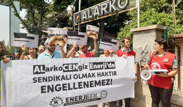 DİSK Enerji-Sen Alarko Holding önünden seslendi: “Sendikalı olmak haktır engellenemez”