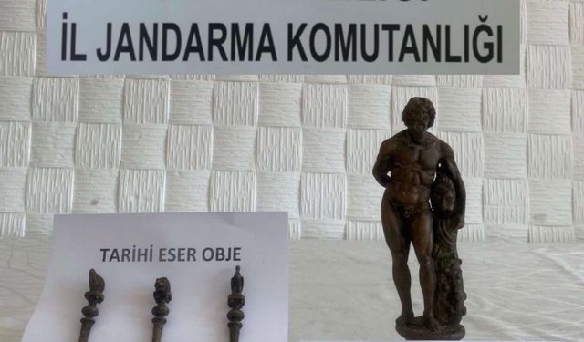 Aydın'daki tarihi eser operasyonunda Herakles heykeli ele geçirildi