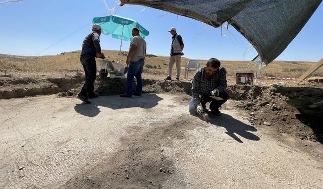 Elazığ'da tesadüfen bulunan tarihi mozaikler gün ışığına çıkarılıyor