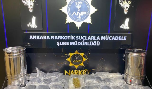 Ankara'da 18 kilo 100 gram esrar ele geçirildi