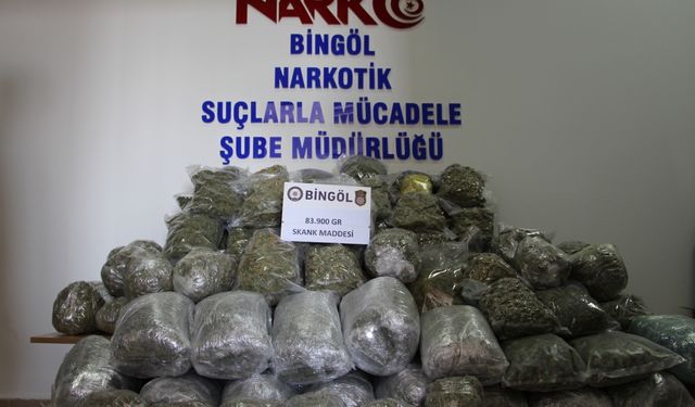 Bingöl'de 83 kilo 900 gram esrar ele geçirildi