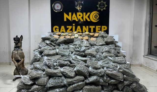 Gaziantep'te yaklaşık 180 kilogram uyuşturucu ele geçirildi