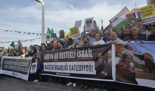 İstanbul'da Fransa Başkonsolosluğu önünde İsrail protestosu