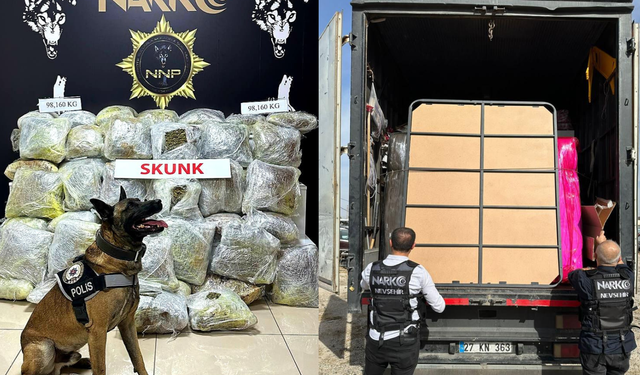 Nevşehir'de nakliye kamyonunda 98 kilogram uyuşturucu ele geçirildi