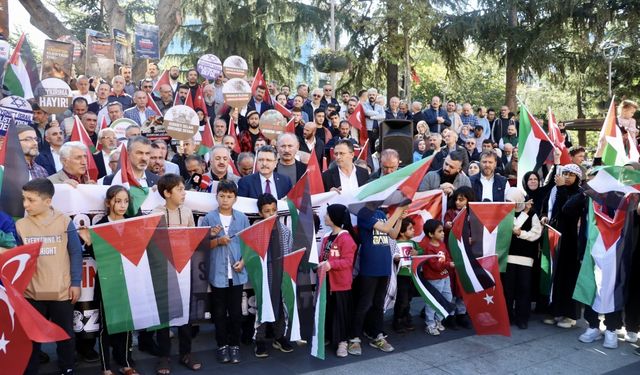 Trabzon'da Filistin'e destek gösterisi yapıldı