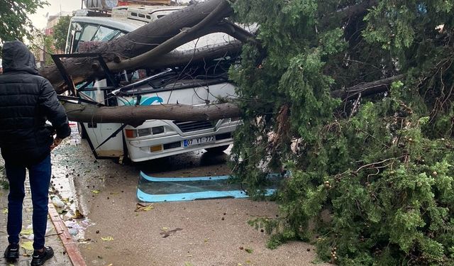 Adana'da kuvvetli rüzgar ve sağanak yağış etkili oldu