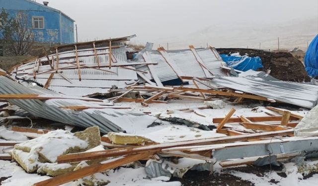 Ardahan'da fırtına çatıları uçurdu