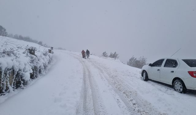 Ardahan'da kar ve tipi nedeniyle tırlar yolda kaldı