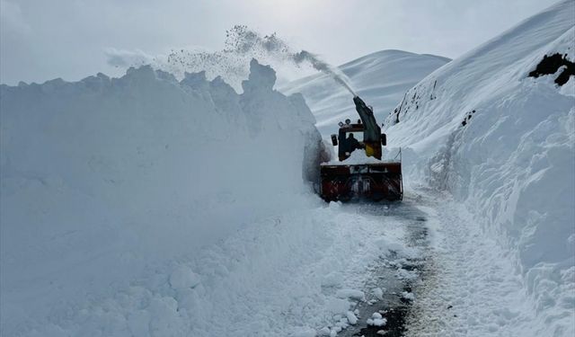 Yüksekova'da karla mücadele çalışmaları sürüyor