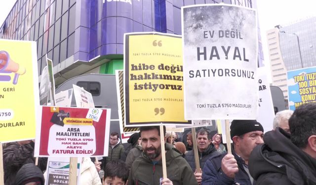 TOKİ Mağdurlarından Tuzla'da Eylem: Ev değil hayal satıyorsunuz