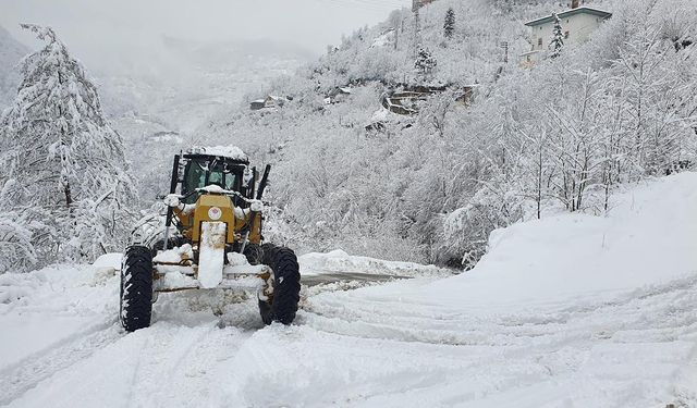Erzurum'da kar: 133 yerleşim yerine ulaşım yok
