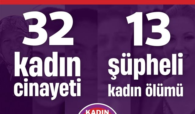 "Nisan ayında 32 kadın cinayeti, 13 şüpheli kadın ölümü "