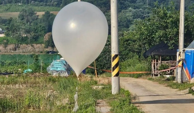 Kuzey Kore'den gönderilen çöp balonu Güney Kore'de başkanlık ofisi yerleşkesine düştü