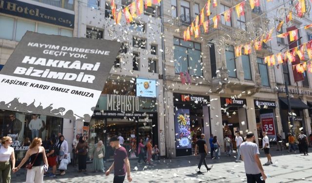 İstiklal Caddesinde kayyım protestosu