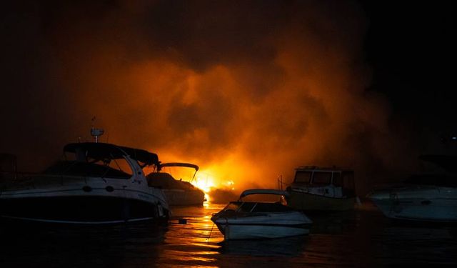 Marmaris'te tur teknesinde yangın