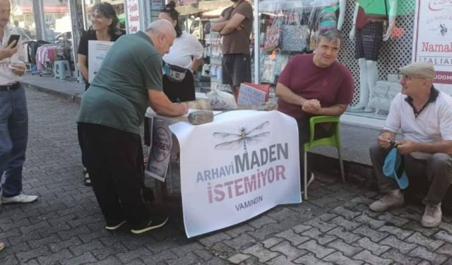 Arhavi'de maden ocağına karşı imza kampanyası