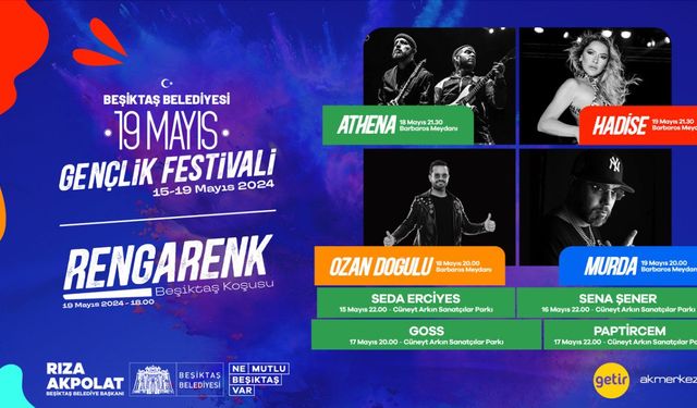 Beşiktaş Belediyesi 19 Mayıs'ta Gençlik Festivali Düzenleyecek