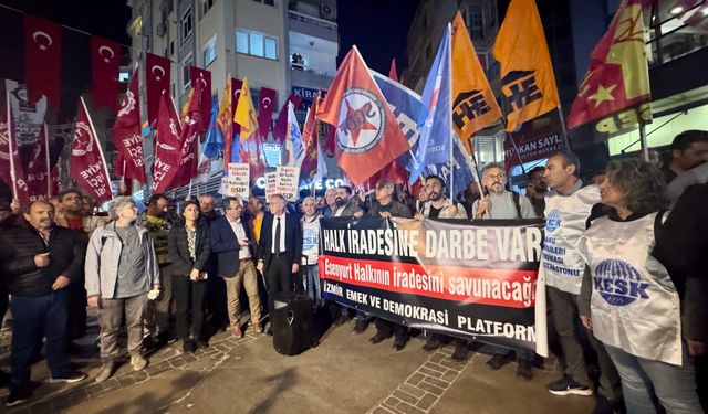 İzmir’de Emek ve Demokrasi Platformu’ndan Esenyurt Belediye Başkanı'nın tutuklanmasına tepki