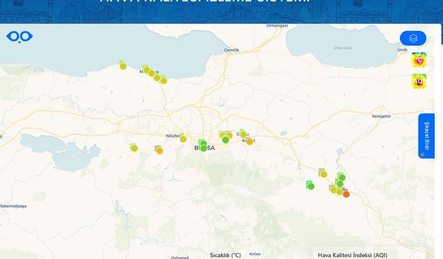 Bursa’nın hava kalitesi anlık takip edilebiliyor