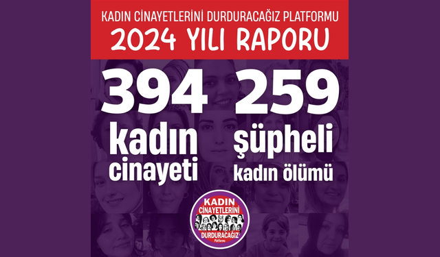 "2024 yılında 394 kadın cinayeti ve 259 şüpheli kadın ölümü gerçekleşti"