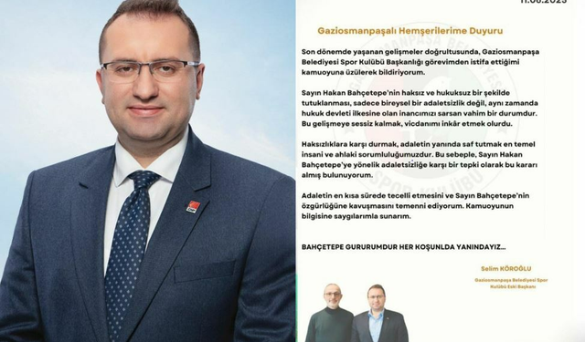 Gaziosmanpaşa Belediyesi Spor Kulübü Başkanı Köroğlu, görevinden istifa etti