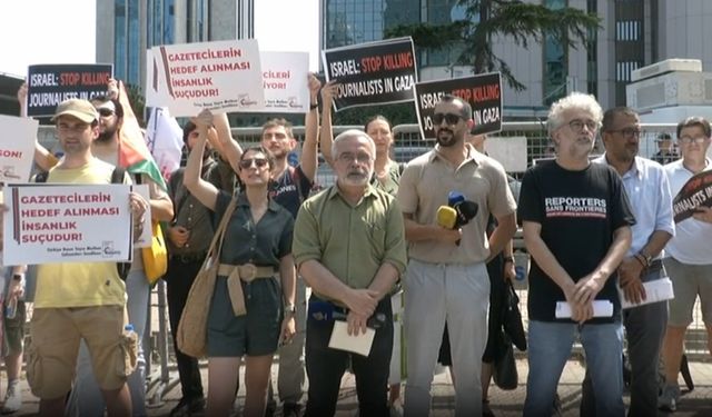 Basın meslek örgütlerinden İsrail Konsolosluğu önünde protesto