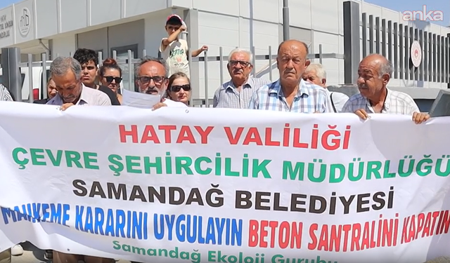 Mahkeme kararına rağmen beton santrali faal: Samandağ'da protesto