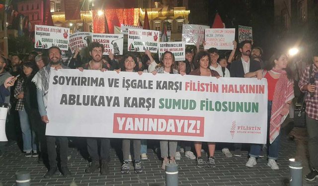 Beyoğlu’nda Gazze’ye destek yürüyüşü: "Siyonist abluka dağıtılacak"