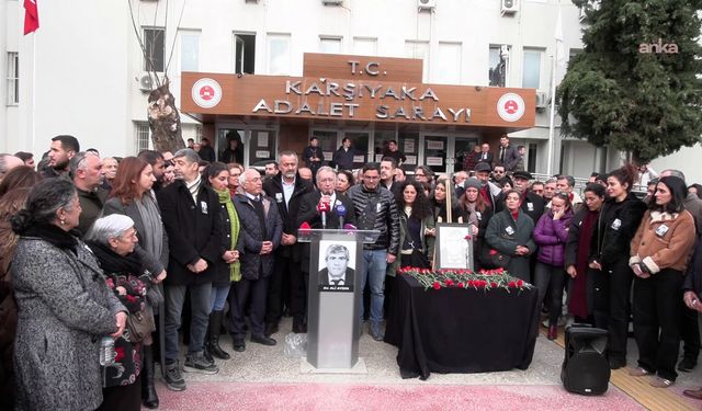 İzmir Barosu’ndan Ali Aydın için adliye önünde açıklama: Bu cinayet bizi yolumuzdan çevirmeyecek