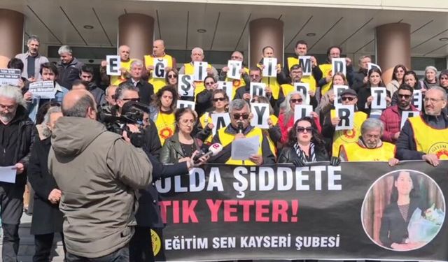 Eğitim Sen Kayseri Şubesi'nden Fatma Nur Çelik için basın açıklaması