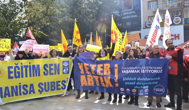 Manisa'da sendikalardan okulda şiddete karşı ortak tepki: Artık yeter!
