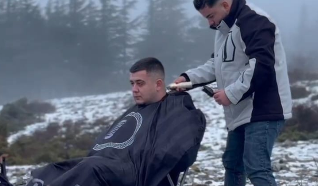 Spil’in zirvesinde -15 derecede tıraş