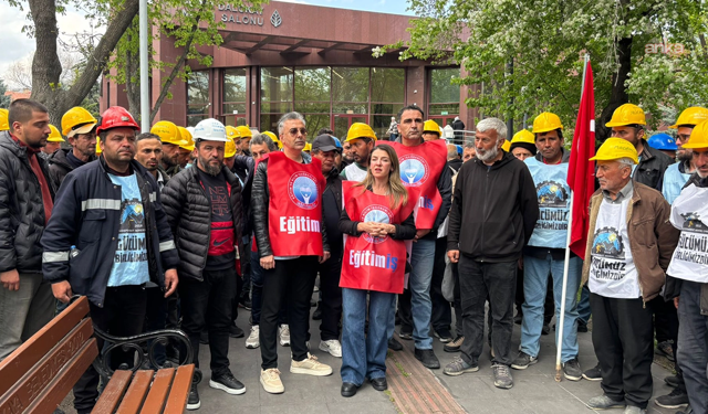 Eğitim-İş grevdeki Doruk Maden işçilerini ziyaret etti