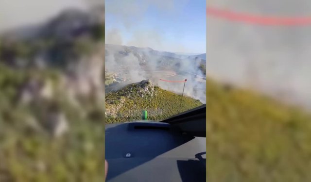 Marmaris'te otluk ve makilik alanda yangın