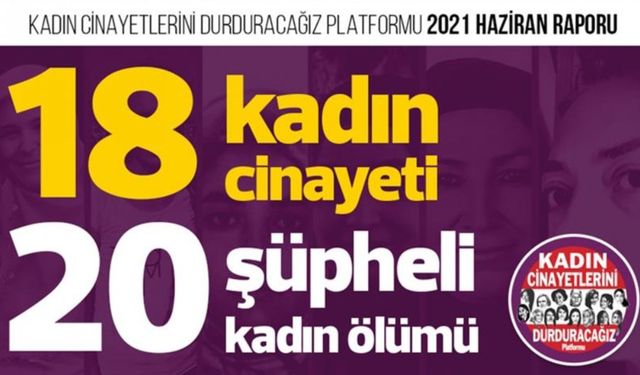 Haziran ayında en az 18 kadın katledildi