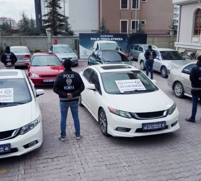 Konya'da 95 milyon liralık "change" araç operasyonu: 115 adet araç ele geçirildi