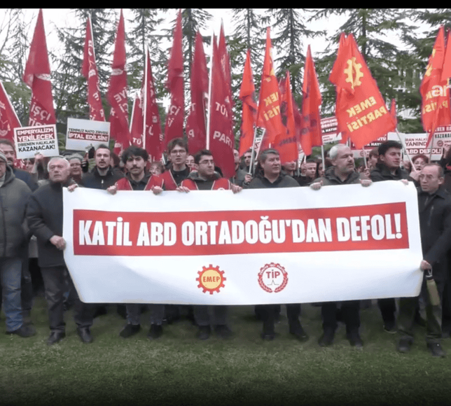 EMEP ve TİP'ten ABD Büyükelçiliği önünde İran protestosu: Üsler kapatılsın