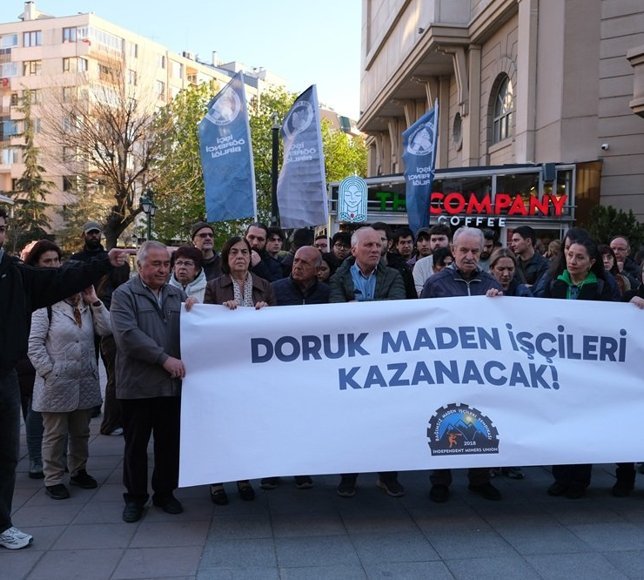 Ankara'da eylem yapan Doruk Madencilik işçilerine Eskişehir'den destek